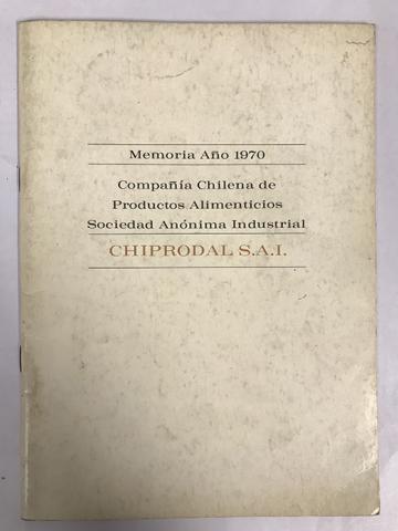 Primera imagen del registro CHIPRODAL S.A.I. Memoria año 1970