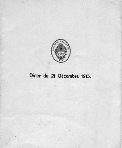 Primera imagen del registro Dîner du 21 Décembre 1915