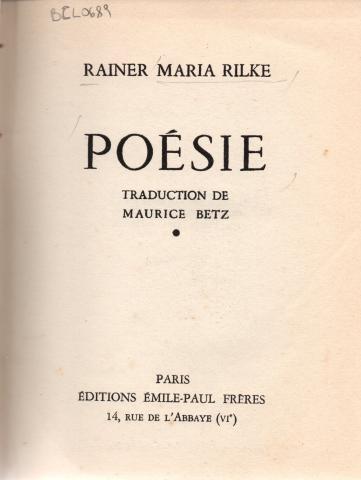 Primera imagen del registro Poésie