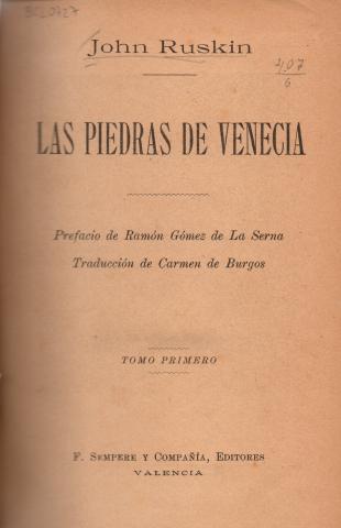 Primera imagen del registro Las piedras de venecia