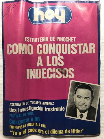 Primera imagen del registro Revista HOY año XI n°553. 22 febrero 1988- 28 febrero 1988. Asesinato de Tucapel Jimenez