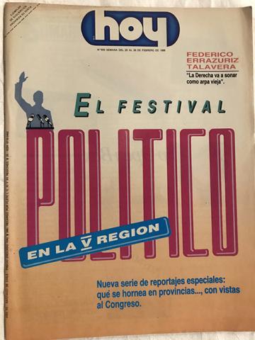 Primera imagen del registro Revista HOY año XII n°605. 20 febrero 1989-26 febrero 1989. El festival político en la V región