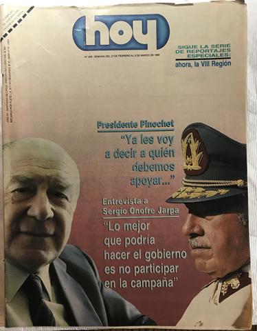 Primera imagen del registro Revista HOY año XII n°606. 27 febrero 1989-5 marzo 1989. Sigue la serie de reportajes especiales