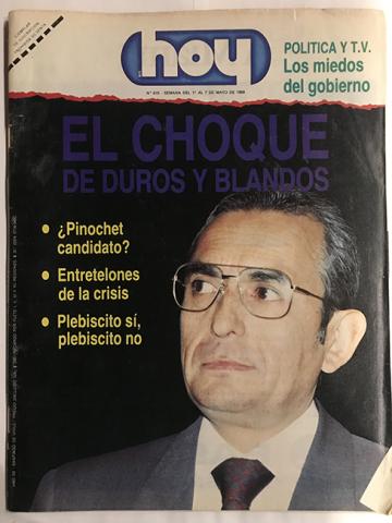 Primera imagen del registro Revista HOY año XII n°615. 1 mayo 1989-7 mayo 1989. El choque de duros y blandos