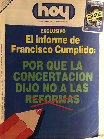 Primera imagen del registro Revista HOY año XII n°616. 8 mayo 1989-14 mayo 1989. Por que la Concertación dijo no a as reformas
