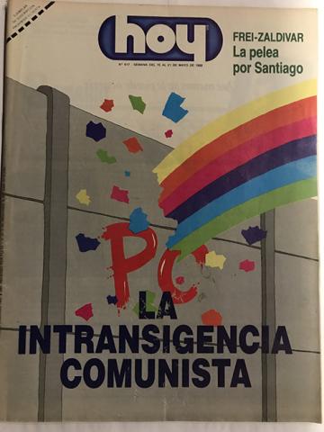 Primera imagen del registro Revista HOY año XII n°617. 15 mayo 1989-21 mayo 1989. PC La intransigencia comunista