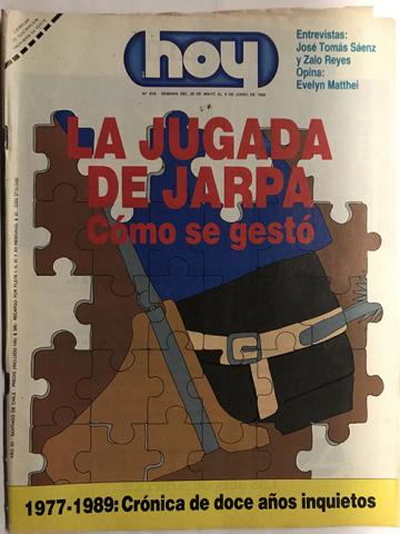 Primera imagen del registro Revista HOY año XII n°619. 29 mayo 1989-4 junio 1989. La jugada de Jarpa
