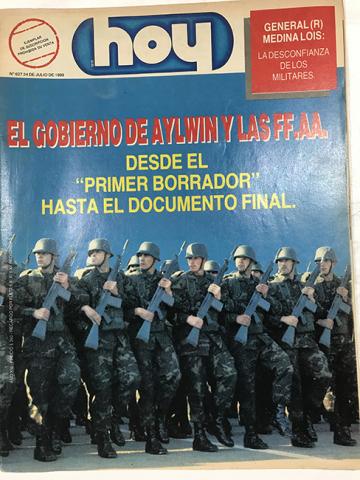 Primera imagen del registro Revista HOY año XIII n°627. 24 julio 1989. El gobierno de Aylwin y las FF.AA.