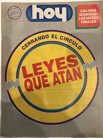 Primera imagen del registro Revista HOY año XIII n°631. 21 agosto 1989. Cerrando el círculo, leyes que atan