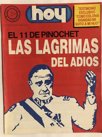 Primera imagen del registro Revista HOY año XIII n°635. 15 septiembre 1989. El 11 de Pinochet. Las lágrimas del Adiós