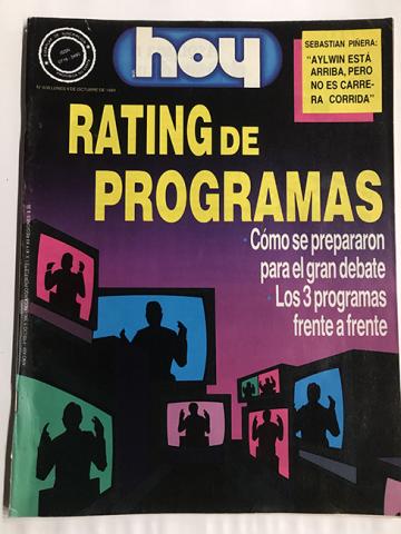 Primera imagen del registro Revista HOY año XIII n°638. 9 octubre 1989. Rating de programas