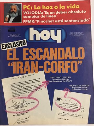 Primera imagen del registro Revista HOY año XIII n°654. 29 enero 1990-4 febrero 1990. El escándalo "IRAN-CORFO"