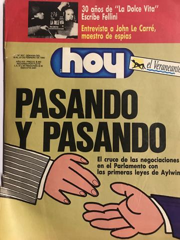 Primera imagen del registro Revista HOY año XIII n°657. 19 febrero 1990-25 febrero 1990. Pasando y pasando