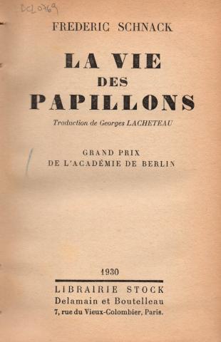 Primera imagen del registro La vie des papillons
