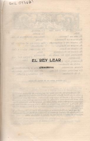 Primera imagen del registro El rey lear