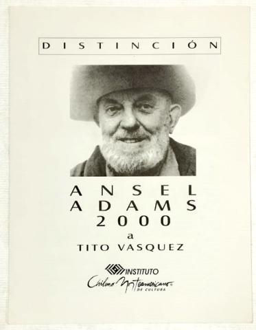 Primera imagen del registro Distinción Ansel Adams 2000 a Tito Vásquez