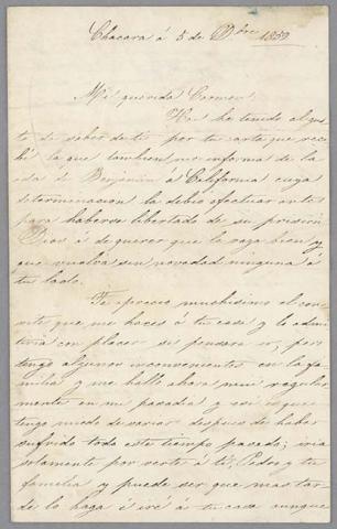 Primera imagen del registro Carta de Magdalena Mackenna a Carmen Mackenna