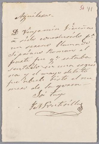 Primera imagen del registro Carta de Josefina Fontecilla a Aguilera