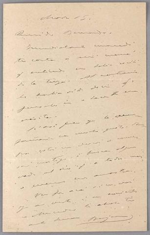 Primera imagen del registro Carta de Benjamín Vicuña Mackenna a Bernardo Vicuña