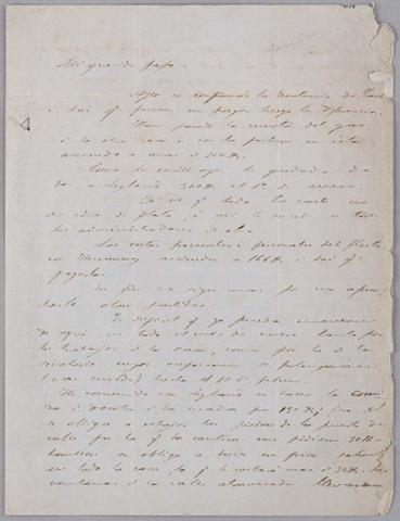 Primera imagen del registro Carta de Benjamín Vicuña Mackenna a Pedro Félix Vicuña
