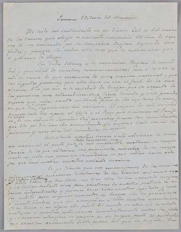 Primera imagen del registro Carta de Benjamín Vicuña Mackenna a El Mercurio