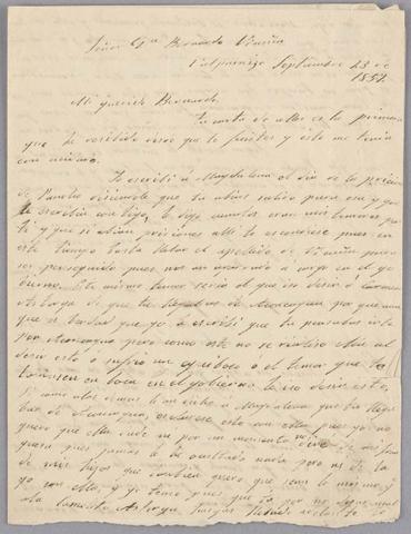 Primera imagen del registro Carta de Carmen Mackenna a Bernardo Vicuña