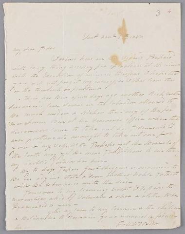 Primera imagen del registro Carta de Charles Wooster a Pedro Félix Vicuña