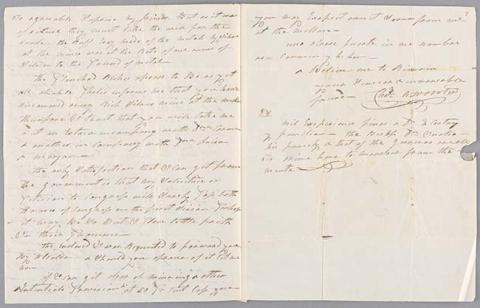 Primera imagen del registro Carta de Charles Wooster a Pedro Félix Vicuña