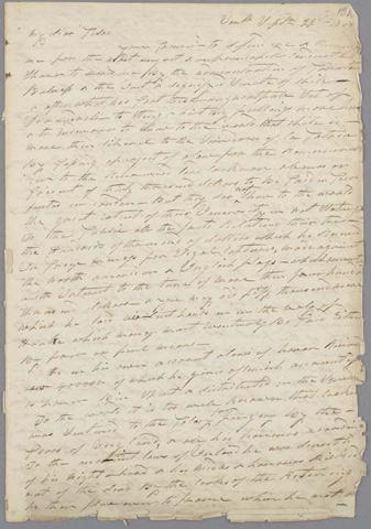 Primera imagen del registro Carta de Charles Wooster a Pedro Félix Vicuña