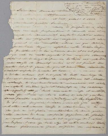 Primera imagen del registro Carta de Benjamín Vicuña Mackenna a Bernardo Vicuña