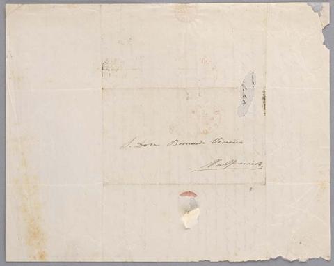 Primera imagen del registro Carta de Benjamín Vicuña Mackenna a Bernardo Vicuña