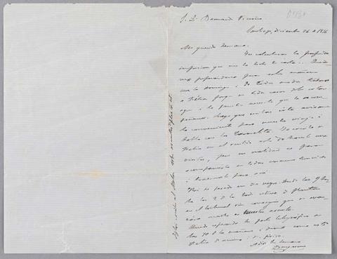 Primera imagen del registro Carta de Benjamín Vicuña Mackenna a Bernardo Vicuña