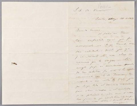 Primera imagen del registro Cartas de Nemesio Vicuña y Benjamín Vicuña Mackenna a Bernardo Vicuña