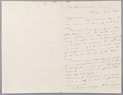Primera imagen del registro Carta de Benjamín Vicuña Mackenna a Bernardo Vicuña