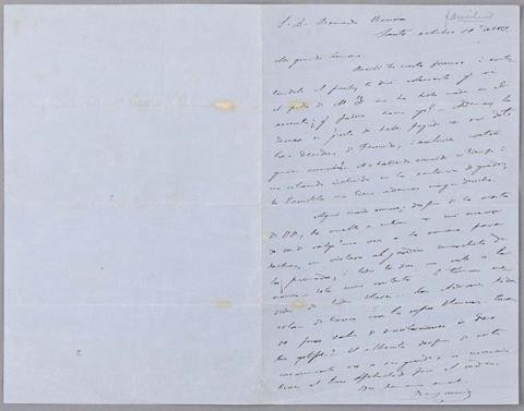 Primera imagen del registro Carta de Benjamín Vicuña Mackenna a Bernardo Vicuña