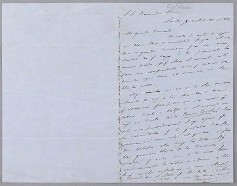 Primera imagen del registro Carta de Benjamín Vicuña Mackenna a Bernardo Vicuña