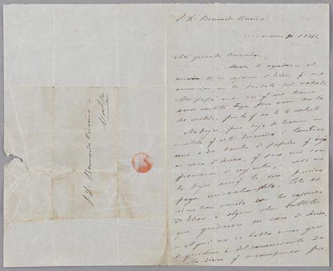 Primera imagen del registro Carta de Benjamín Vicuña Mackenna a Bernardo Vicuña