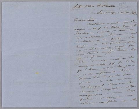 Primera imagen del registro Carta de Benjamín Vicuña Mackenna a Pedro Félix Vicuña