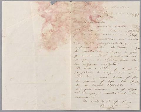 Primera imagen del registro Carta de Benjamín Vicuña Mackenna a Bernardo Vicuña