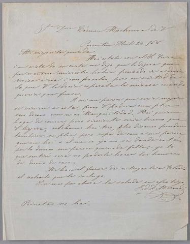 Primera imagen del registro Carta de D. Morandé a Carmen Mackenna