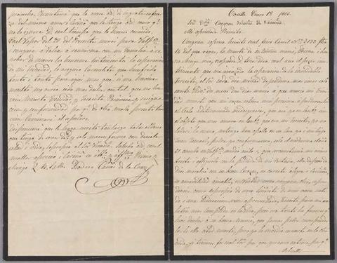 Primera imagen del registro Carta de Teodoro Cañas de la Cruz a Carmen Vicuña