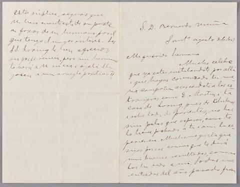 Primera imagen del registro Carta de Benjamín Vicuña Mackenna a Bernardo Vicuña