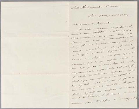 Primera imagen del registro Carta de Benjamín Vicuña Mackenna a Bernardo Vicuña