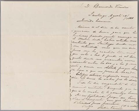 Primera imagen del registro Carta de Eladio Vicuña a Bernardo Vicuña