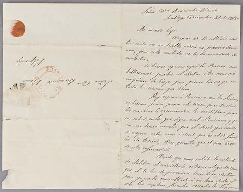 Primera imagen del registro Carta de Carmen Mackenna a Bernardo Vicuña