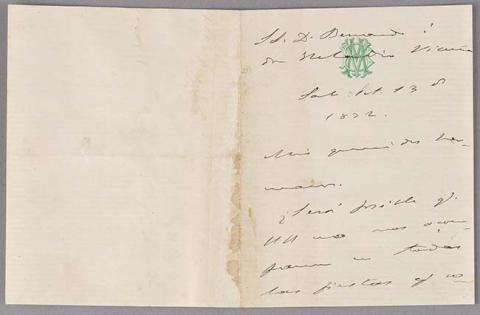 Primera imagen del registro Carta de Benjamín Vicuña Mackenna a Bernardo Vicuña