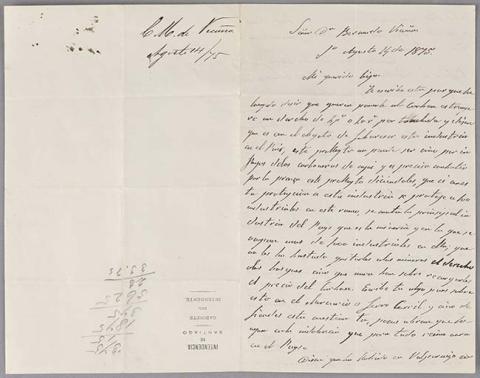 Primera imagen del registro Carta de Carmen Mackenna a Bernardo Vicuña