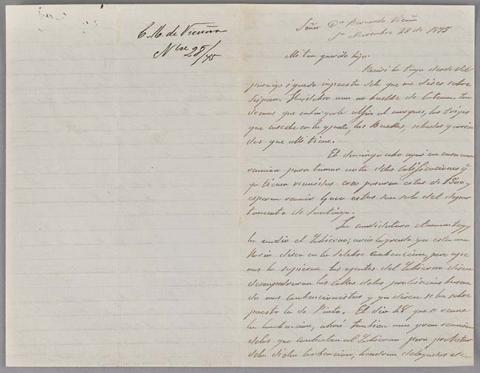Primera imagen del registro Carta de Carmen Mackenna a Bernardo Vicuña