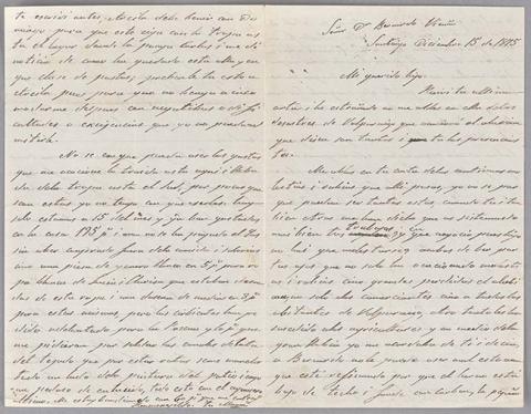 Primera imagen del registro Carta de Carmen Mackenna a Bernardo Vicuña