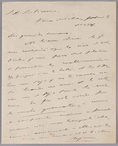 Primera imagen del registro Carta de Benjamín Vicuña Mackenna a Bernardo Vicuña